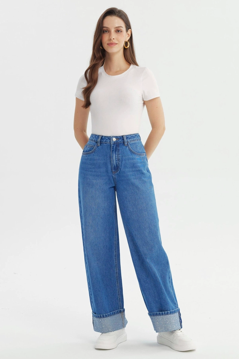 JEANS MUJER BAGGY AZUL - 4