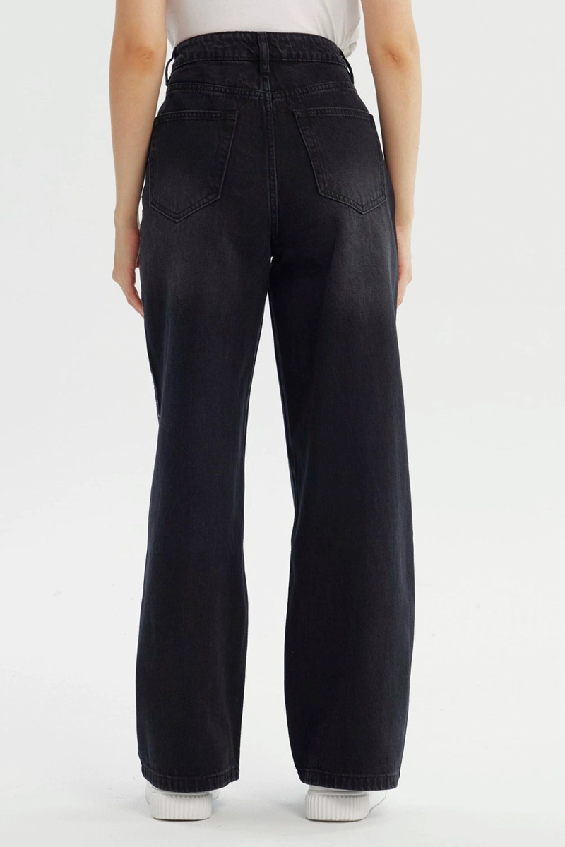 JEANS MUJER BAGGY NEGRO - 2