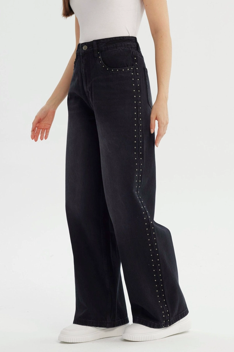 JEANS MUJER BAGGY NEGRO - 3
