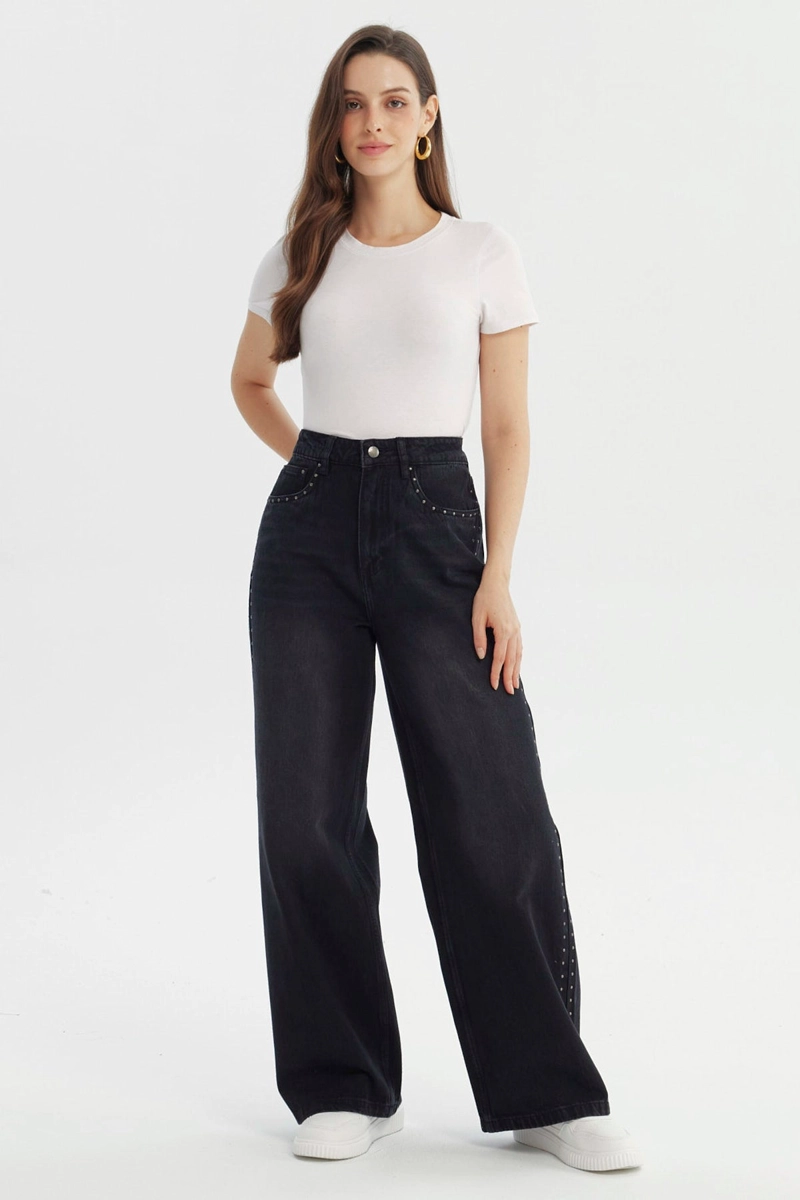JEANS MUJER BAGGY NEGRO - 4