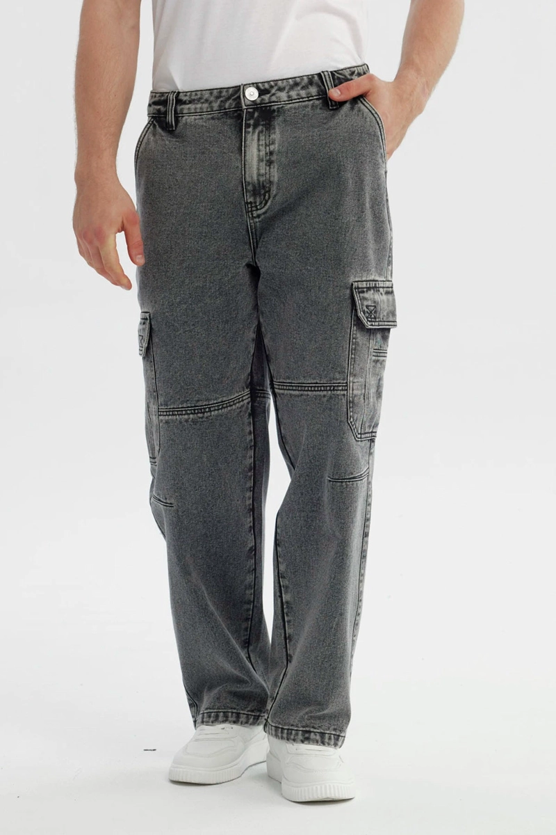 JEANS HOMBRE BAGGY GRIS CLARO - 1