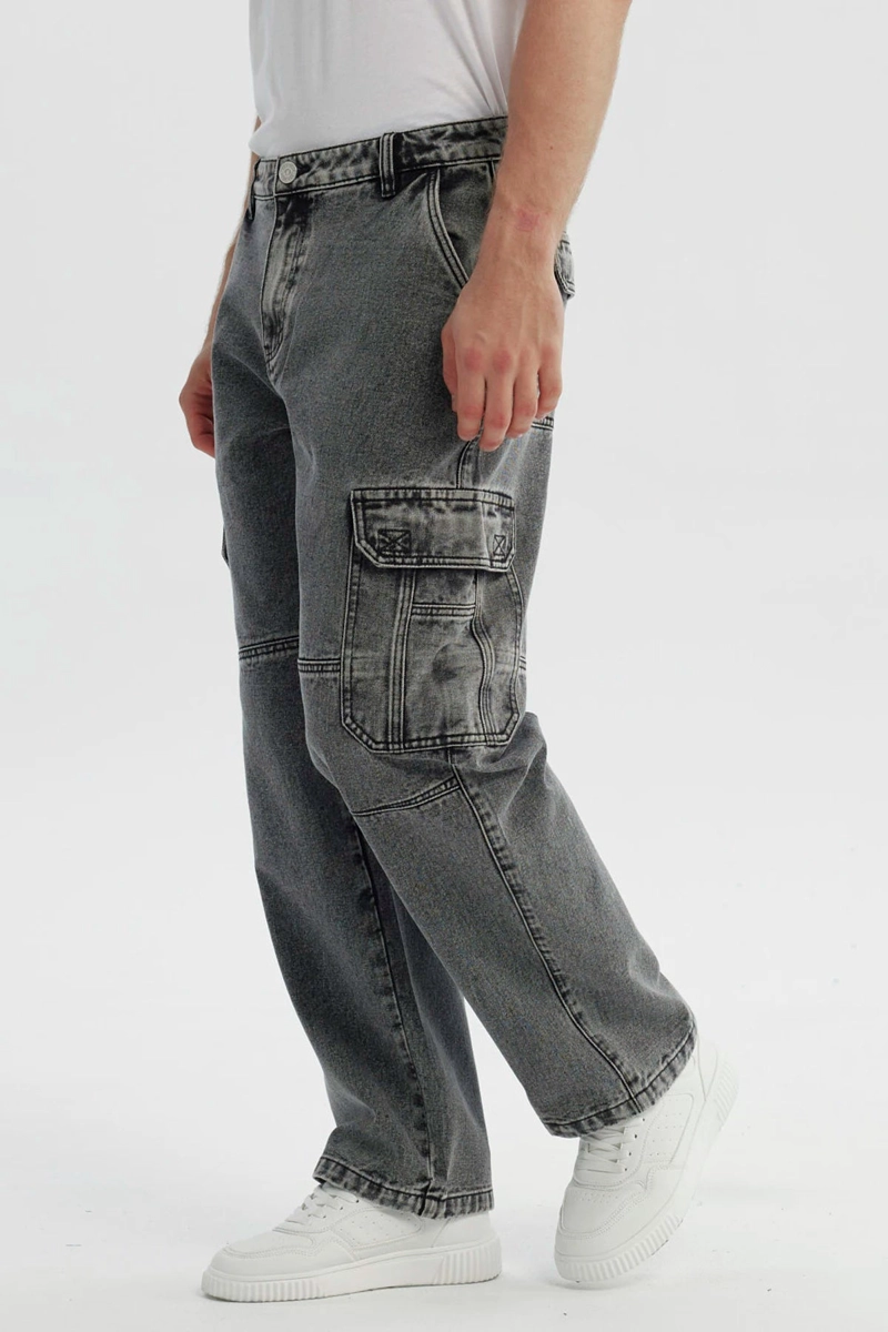 JEANS HOMBRE BAGGY GRIS CLARO - 2