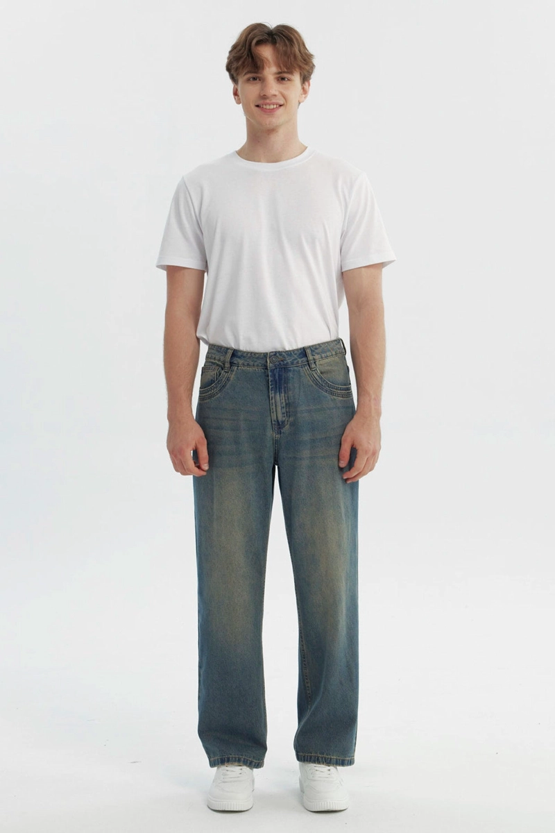 JEANS HOMBRE STRAIGHT AZUL RETRO - 4