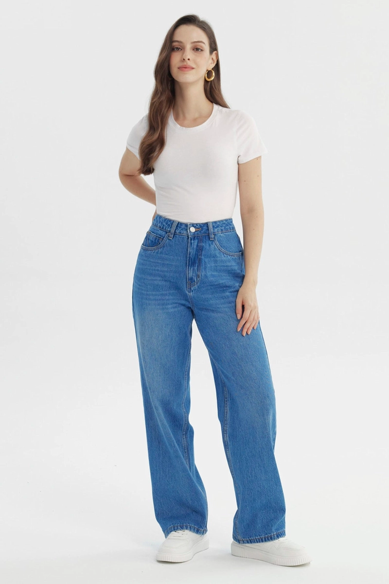 JEANS MUJER CALCE RECTO AZUL - 4