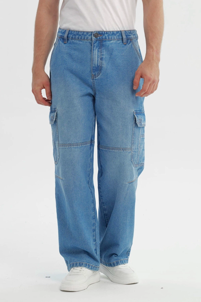 JEANS HOMBRE BAGGY AZUL CLARO - 1