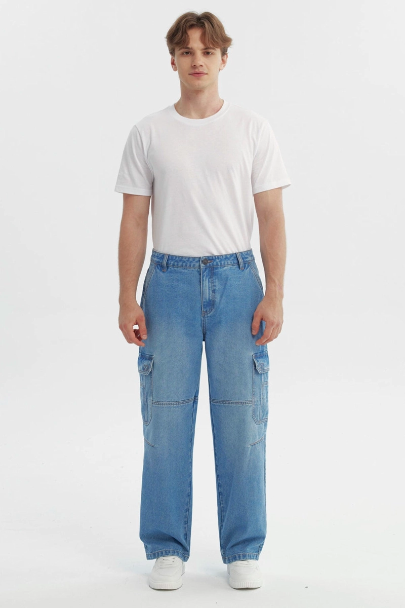 JEANS HOMBRE BAGGY AZUL CLARO - 4