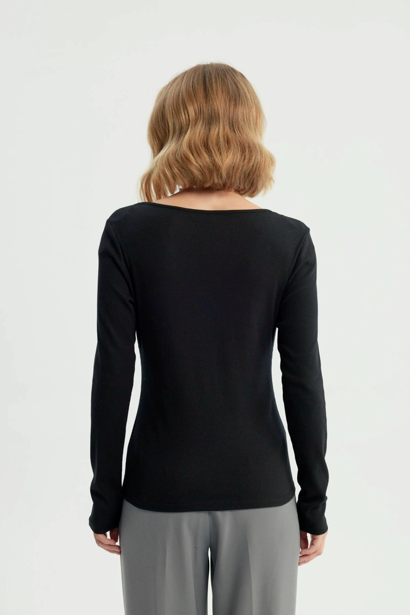 POLERA MUJER SLIM NEGRO - 3