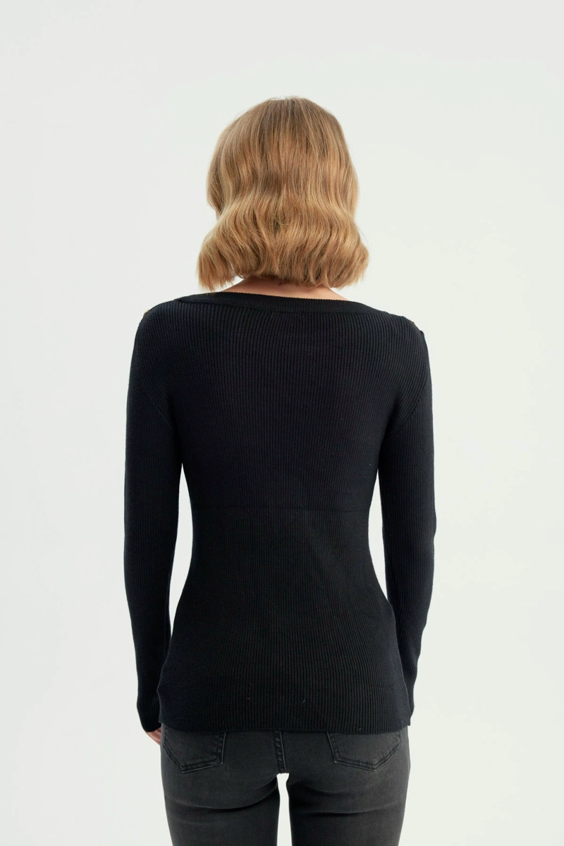 SWEATER MUJER SLIM NEGRO - 3
