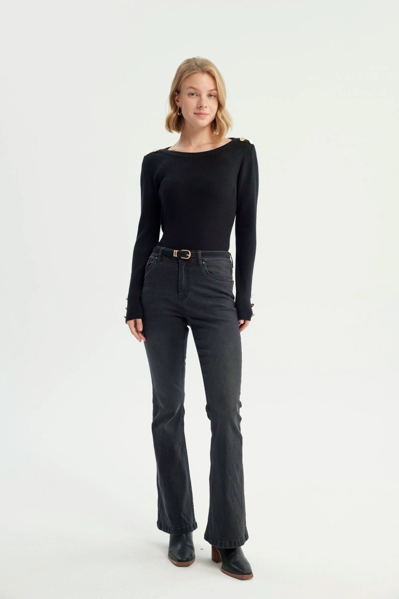 SWEATER MUJER SLIM NEGRO - 4