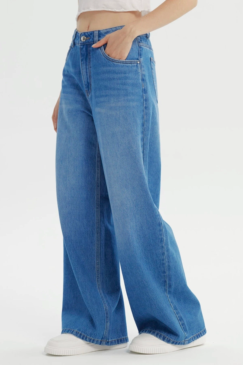 JEANS MUJER WIDE LEG AZUL - 2