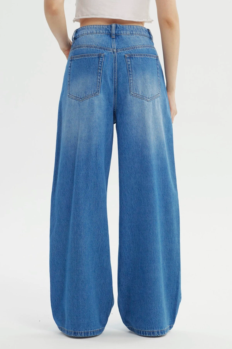 JEANS MUJER WIDE LEG AZUL - 3