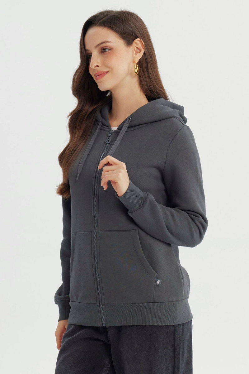 POLERON MUJER SLIM GRIS OSCURO - 2