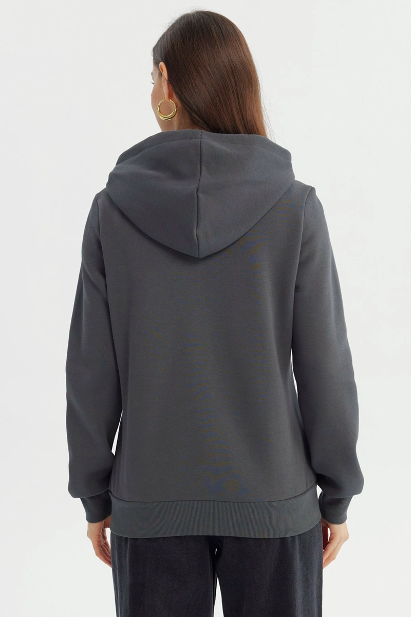 POLERON MUJER SLIM GRIS OSCURO - 3