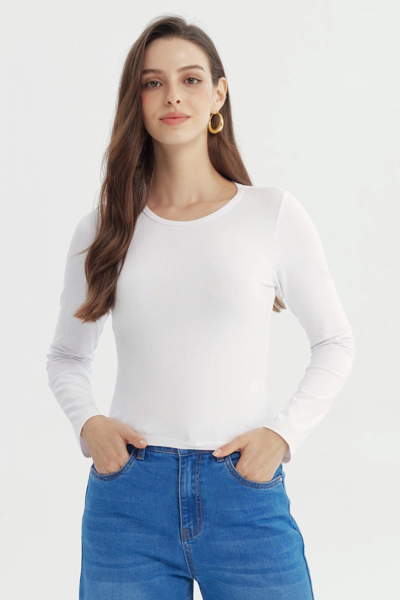 POLERA MUJER SLIM BLANCO - 1
