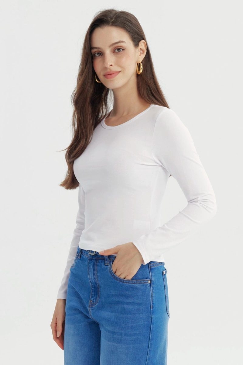 POLERA MUJER SLIM BLANCO - 2