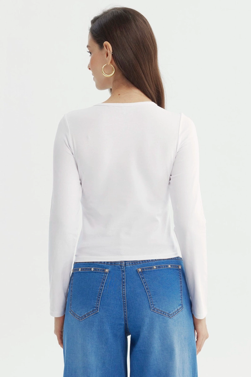 POLERA MUJER SLIM BLANCO - 3