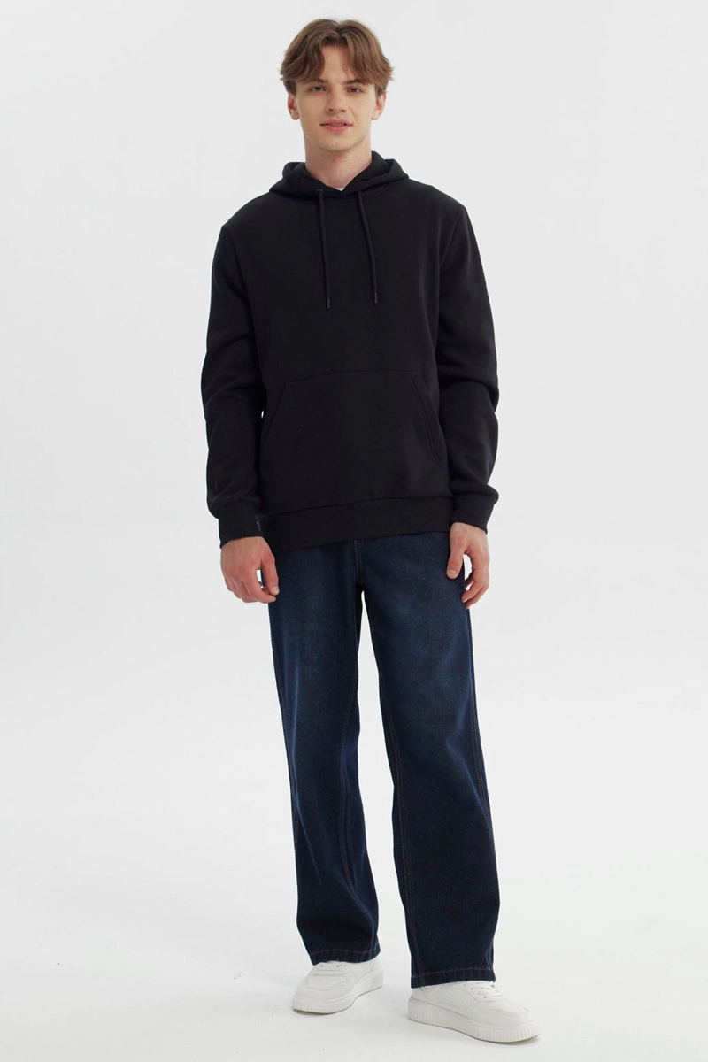 POLERON HOMBRE REGULAR NEGRO - 4