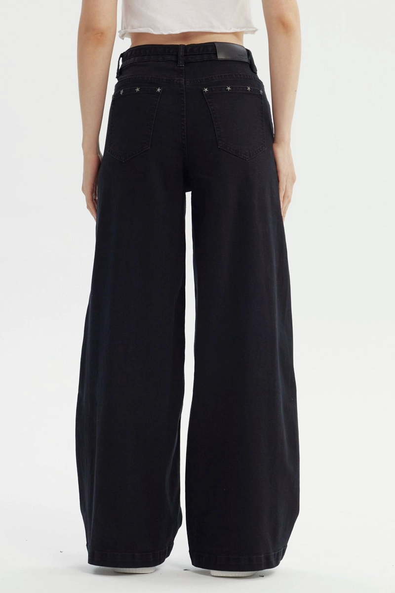 JEANS MUJER MODA WIDE LEG NEGRO - 3