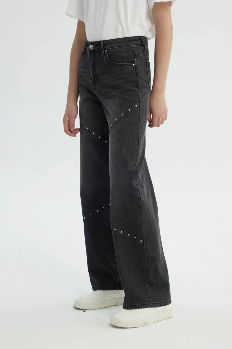 JEANS NIÑA WIDE LEG GRIS - 2