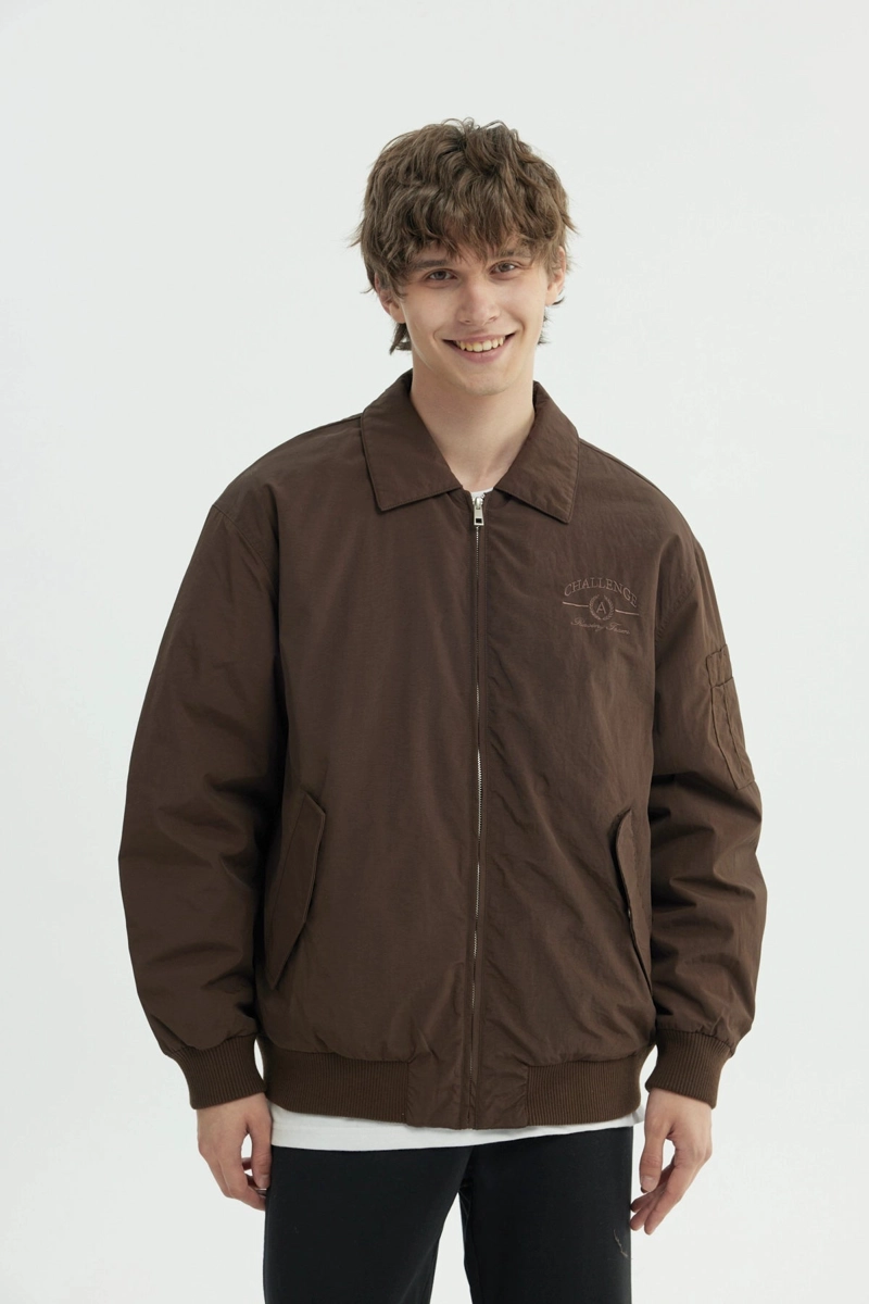 CHAQUETA HOMBRE CUELLO CAMISERO CAFE - 1