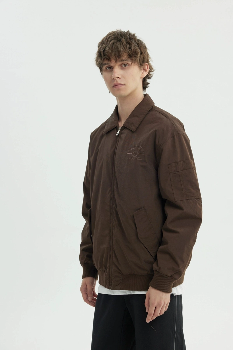 CHAQUETA HOMBRE CUELLO CAMISERO CAFE - 3