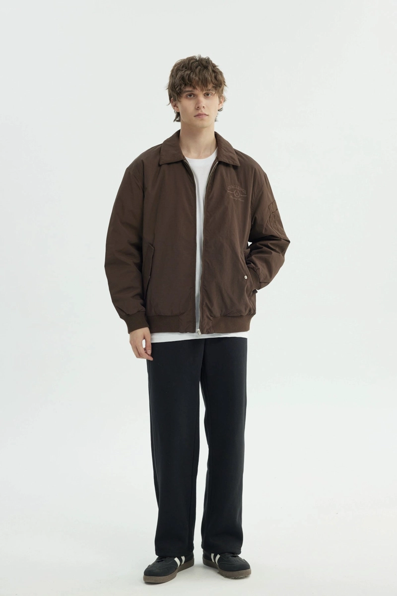 CHAQUETA HOMBRE CUELLO CAMISERO CAFE - 4