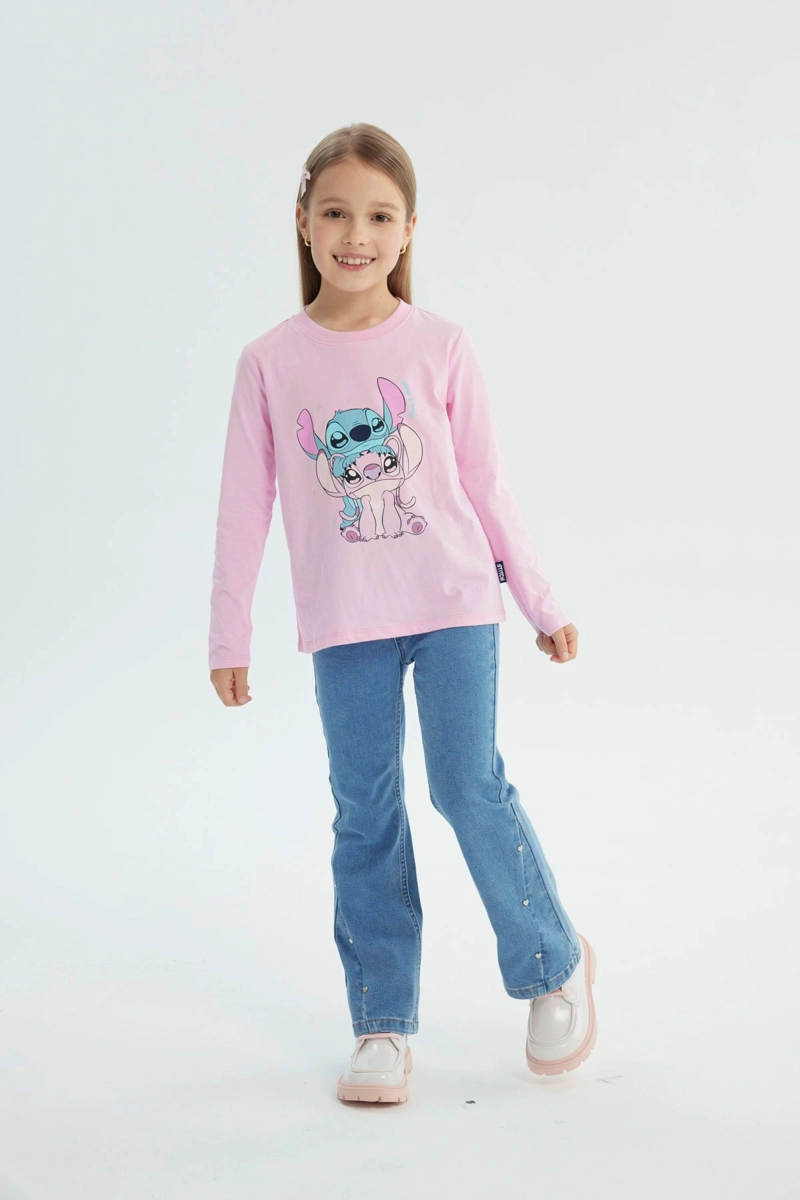 POLERA NIÑA LILO AND STICH ROSADO - 4
