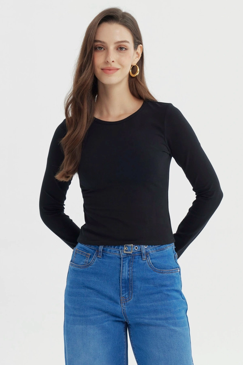 POLERA MUJER SLIM NEGRO - 1