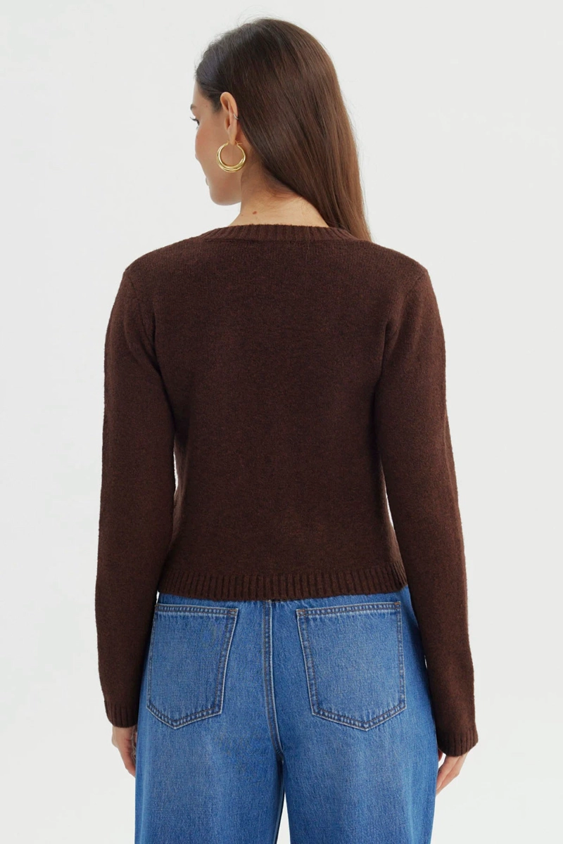 SWEATER MUJER REGULAR CAFE - 3