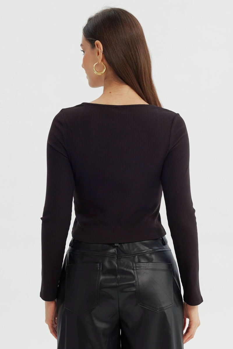 POLERA MUJER AJUSTADO NEGRO - 3