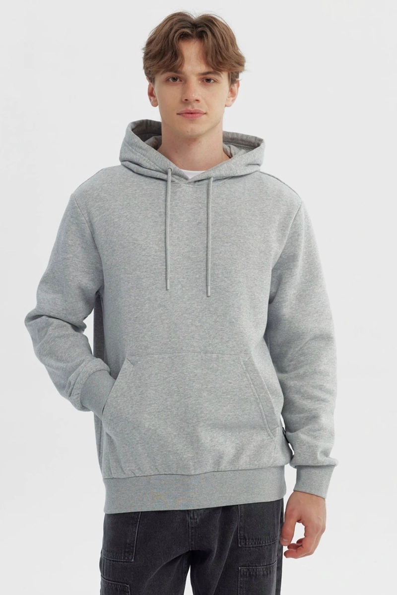 POLERON HOMBRE REGULAR GRIS MELANGE - 1