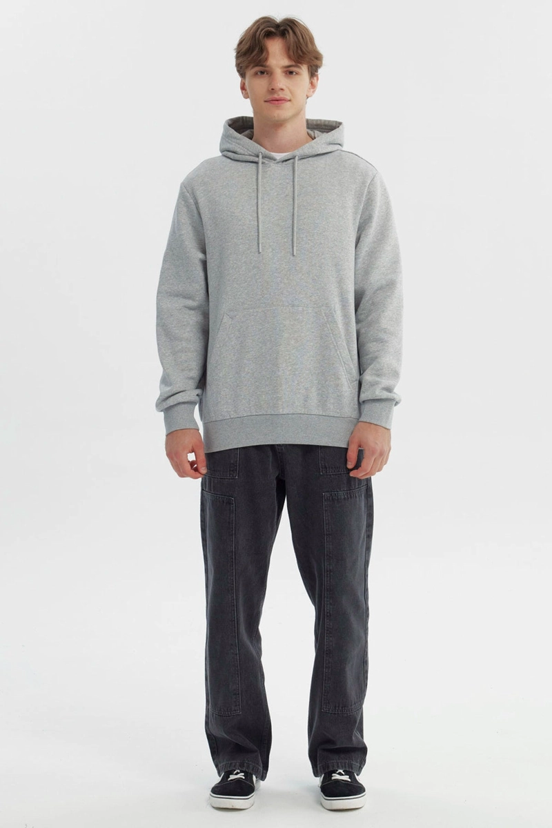 POLERON HOMBRE REGULAR GRIS MELANGE - 4