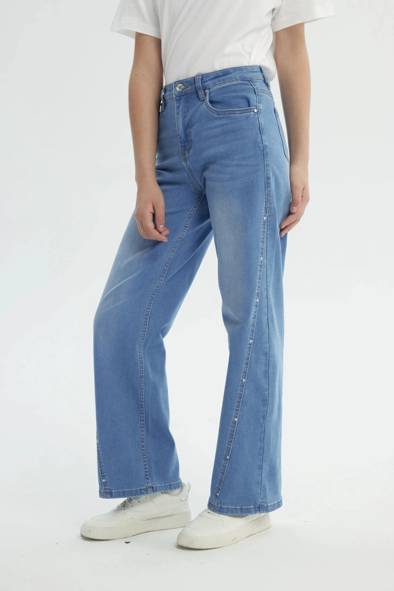 JEANS NIÑA WIDE LEG AZUL - 2