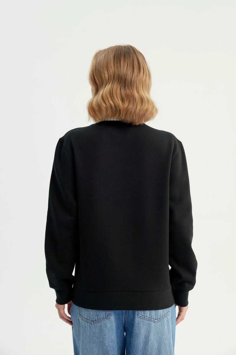 POLERON MUJER ESTILO BOMBER NEGRO - 3