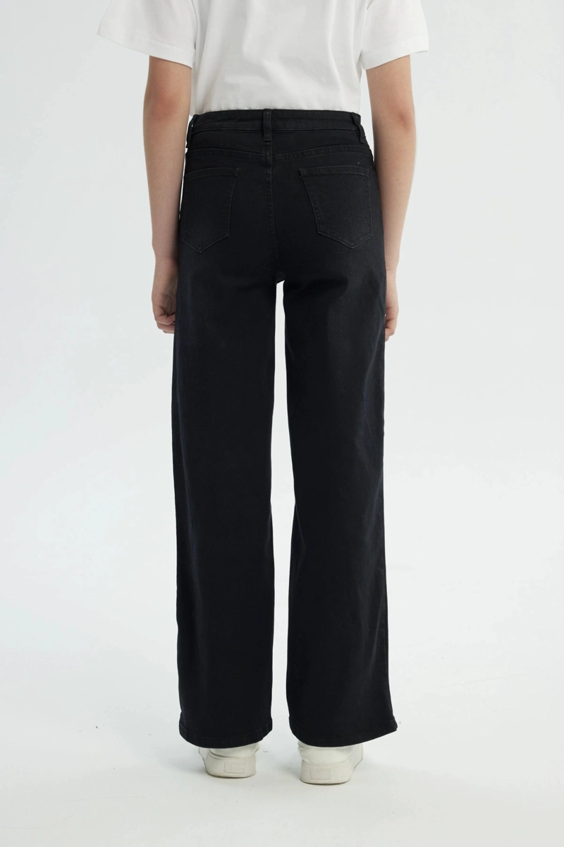 JEANS NIÑA WIDE LEG NEGRO - 3