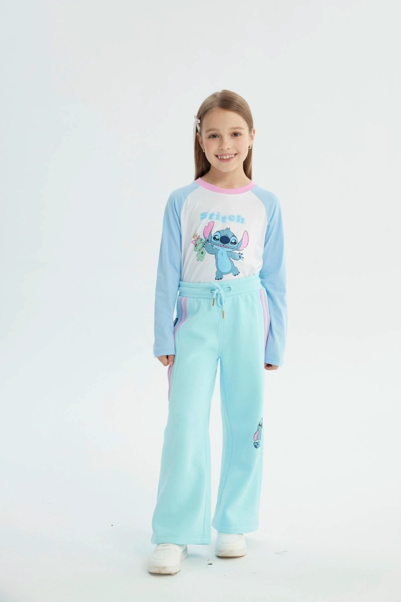 PANTALON BUZO NIÑA LILO & STITCH CELESTE - 4