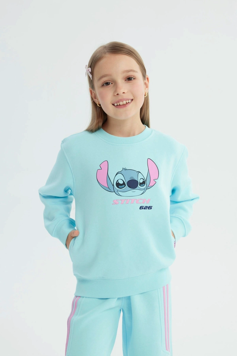 POLERON NIÑA LILO & STITCH CELESTE - 1
