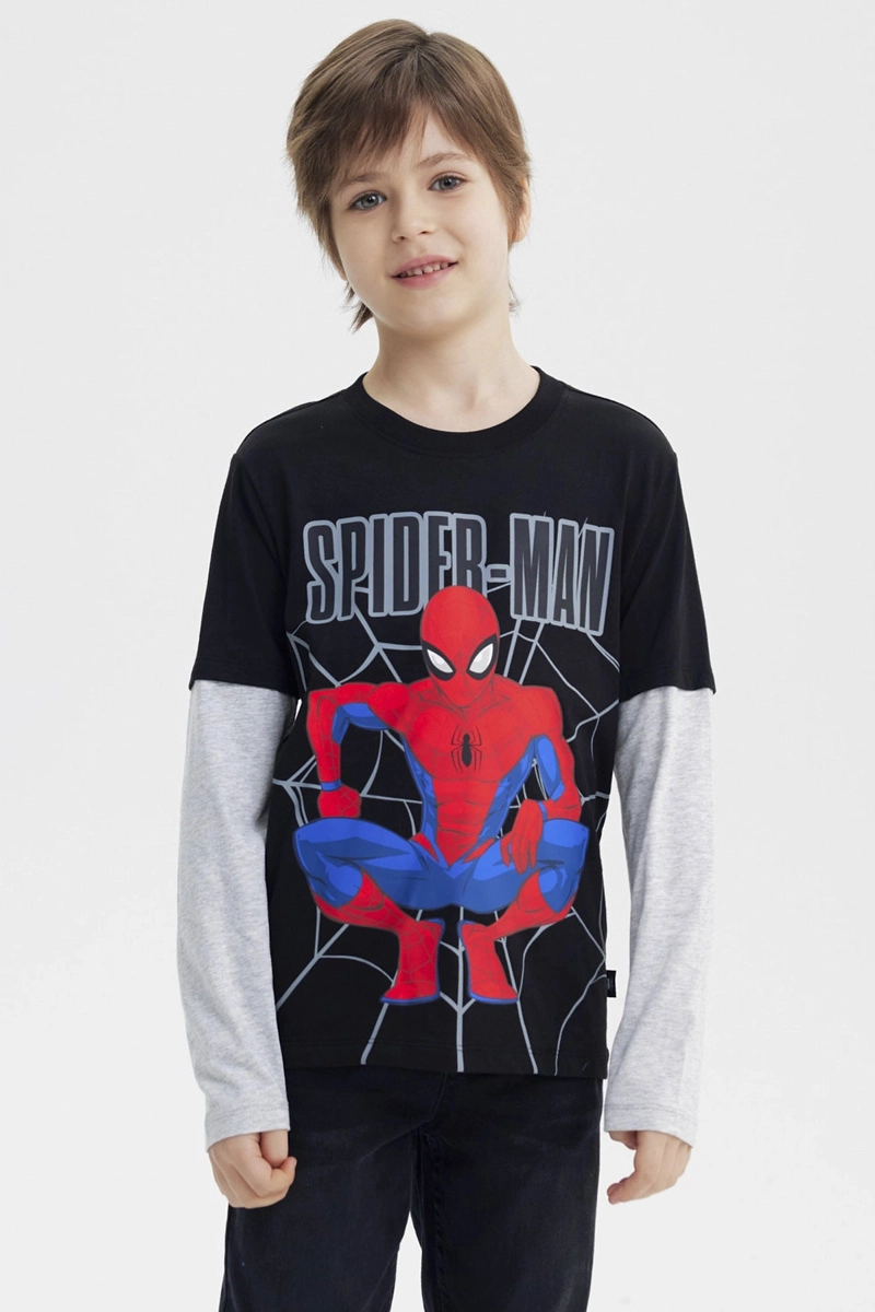 POLERA NIÑO SPIDERMAN NEGRO - 1