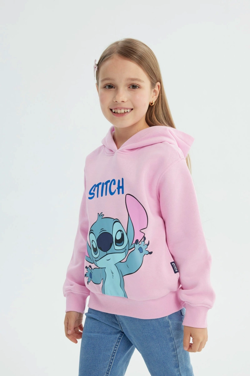 POLERON NIÑA LILO AND STITCH ROSADO - 2