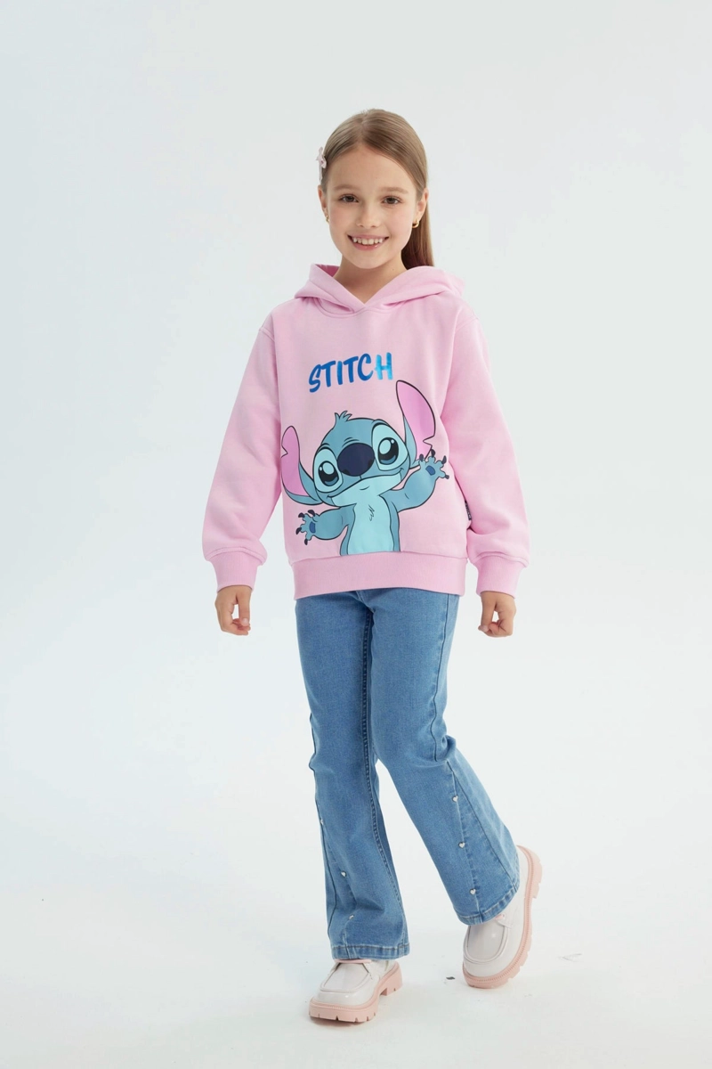POLERON NIÑA LILO AND STITCH ROSADO - 4