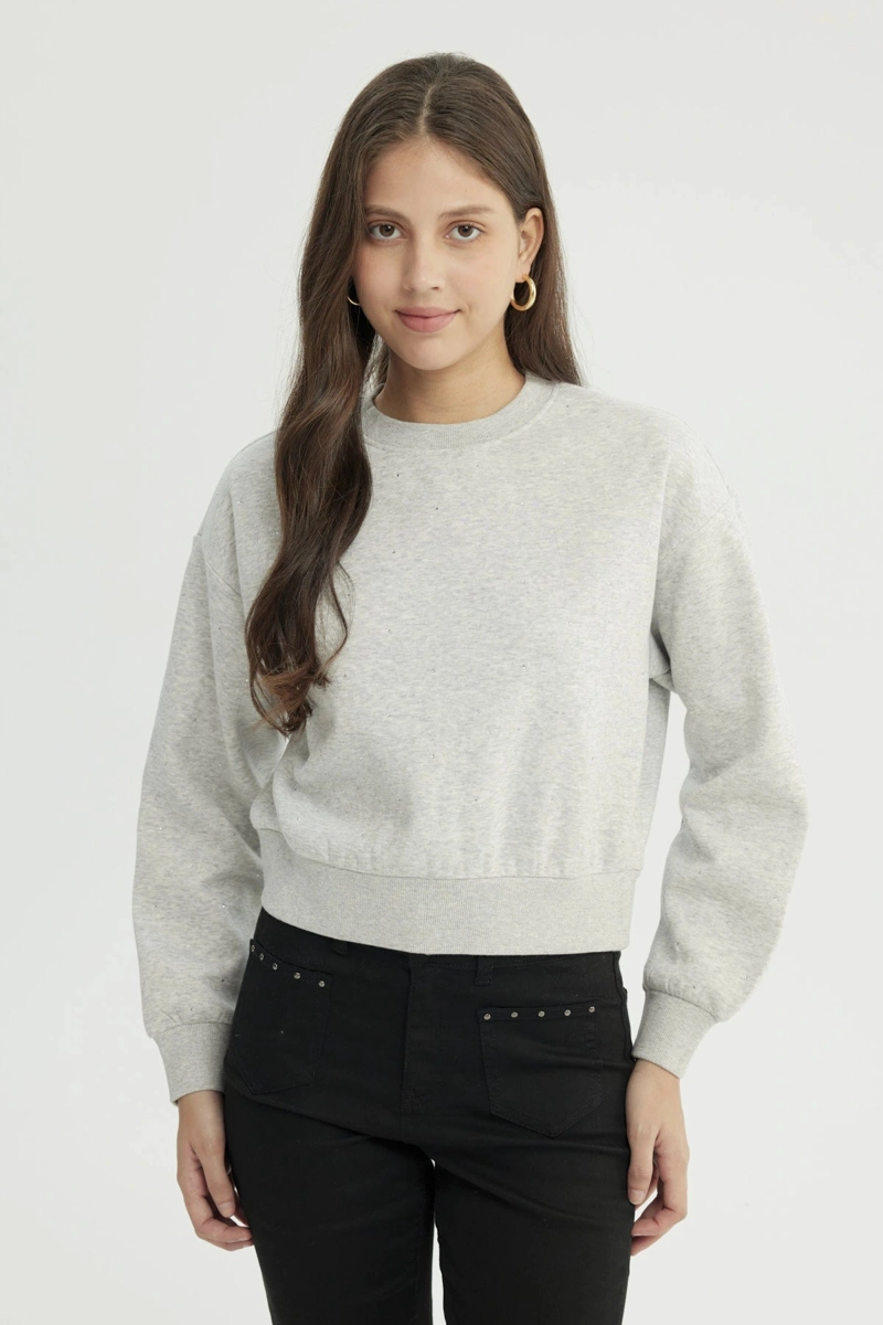 POLERON MUJER CLASSIC GRIS MELANGE - 1
