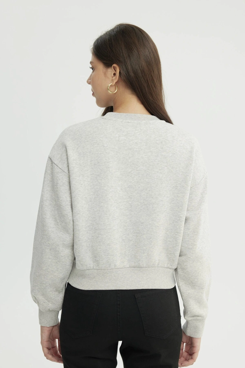 POLERON MUJER CLASSIC GRIS MELANGE - 3