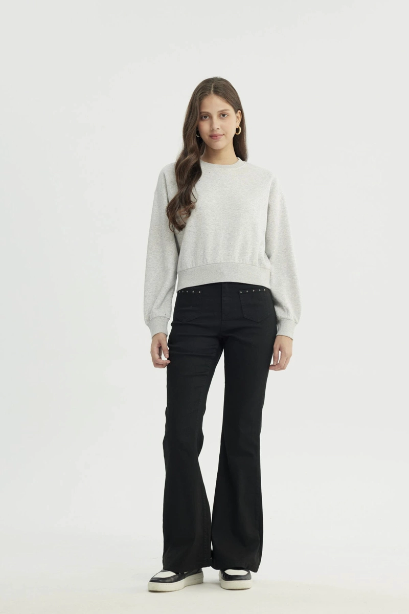 POLERON MUJER CLASSIC GRIS MELANGE - 4