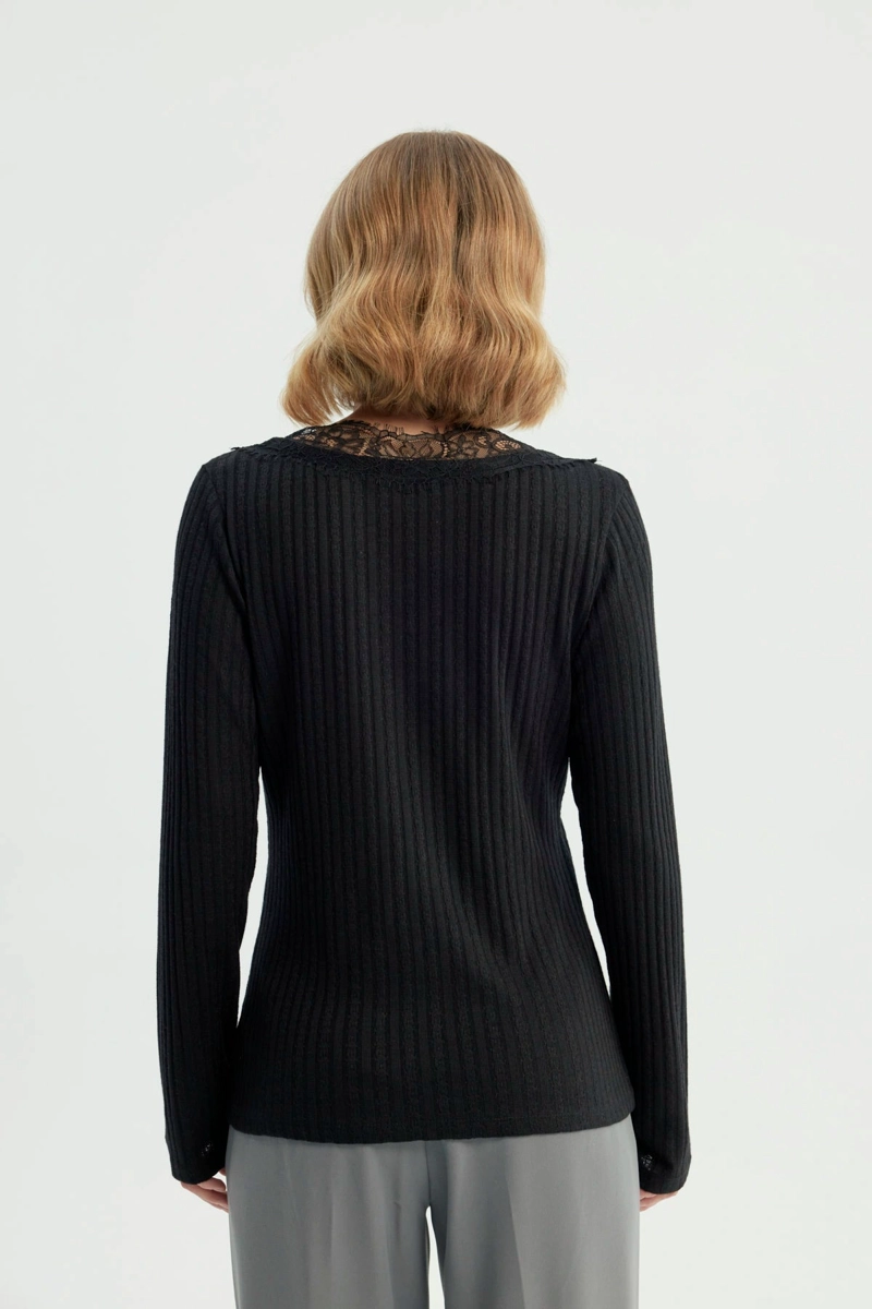 SWEATER MUJER REGULAR NEGRO - 3