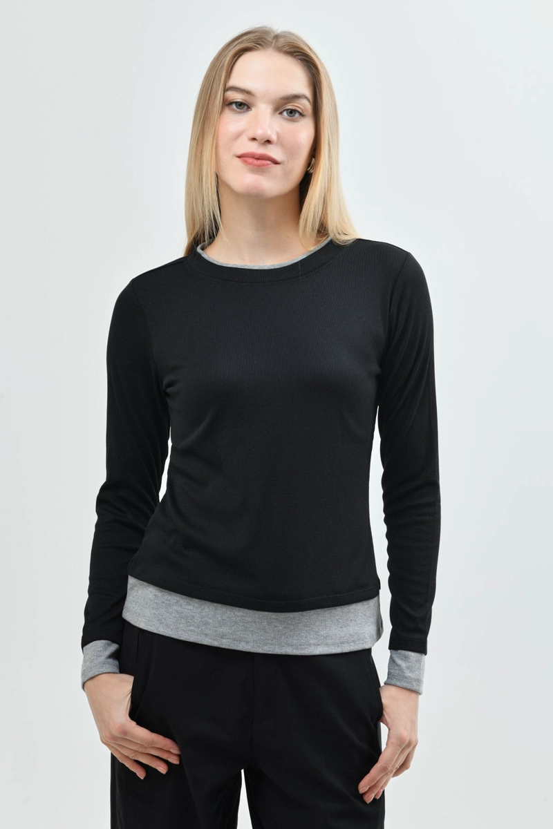 POLERA MUJER REGULAR NEGRO - 1