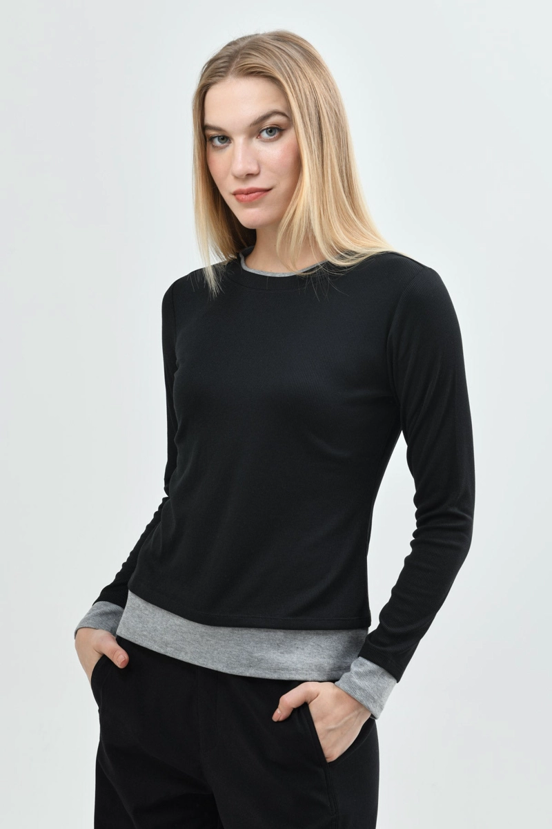 POLERA MUJER REGULAR NEGRO - 2