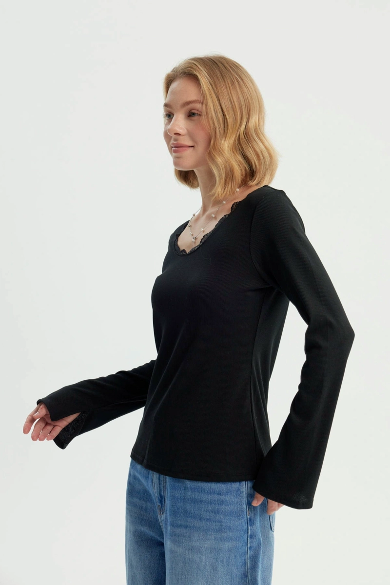 POLERA MUJER SLIM NEGRO - 2