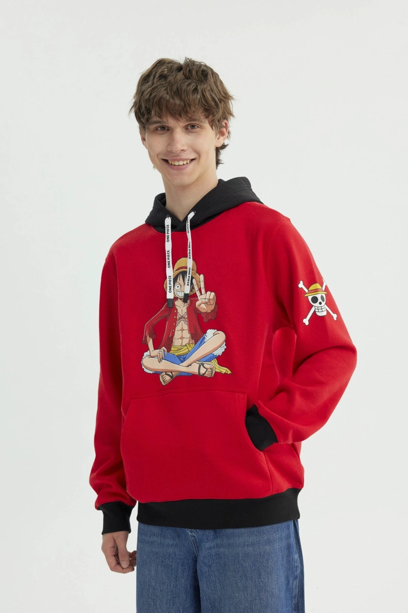 POLERON HOMBRE ONE PIECE ROJO - 1