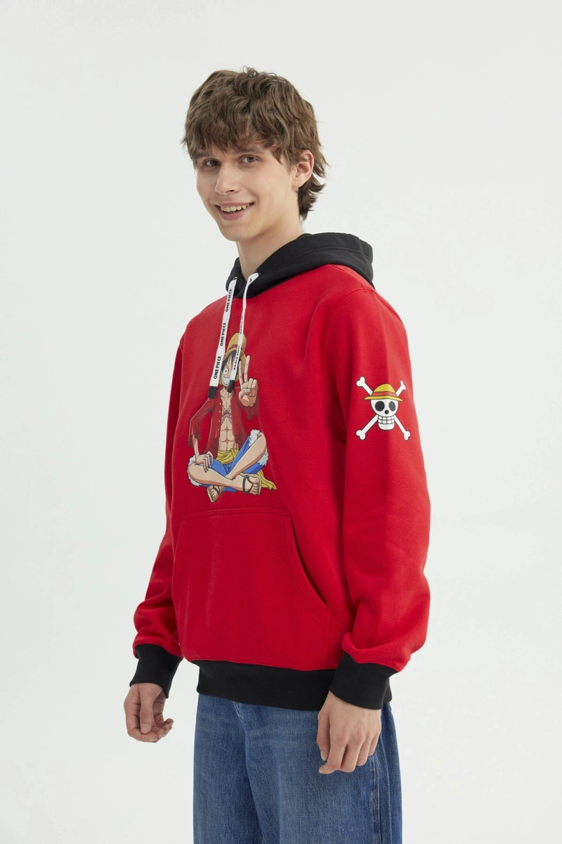 POLERON HOMBRE ONE PIECE ROJO - 2