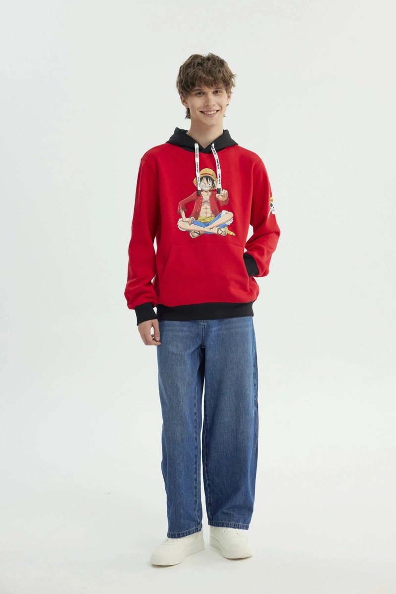 POLERON HOMBRE ONE PIECE ROJO - 4